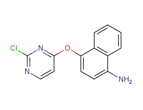 Molecular Structure of 476011-71-9 (1-Naphthalenamine, 4-[(2-chloro-4-pyrimidinyl)oxy]-)