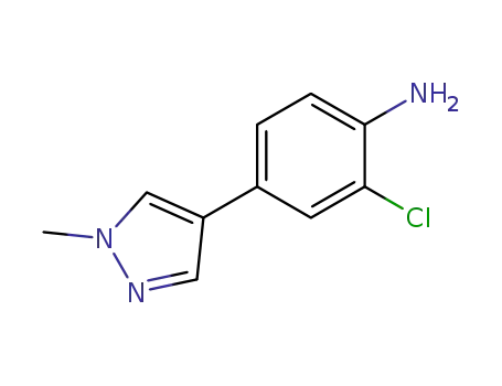 Molecular Structure of 1400287-20-8 (2-chloro-4-(1-methyl-1H-pyrazol-4-yl)aniline)