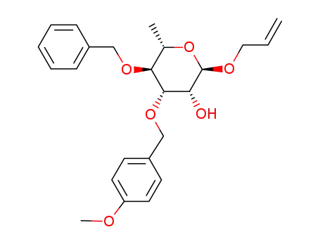 Molecular Structure of 144174-52-7 (allyl 4-O-benzyl-3-O-para-methoxybenzyl-α-L-rhamnopyranoside)