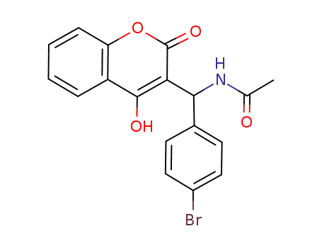 Molecular Structure of 1092452-47-5 (N-[(4-bromophenyl)(4-hydroxy-2-oxo-2H-chromen-3-yl)methyl]acetamide)