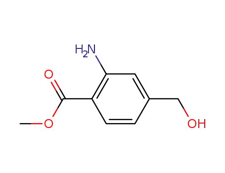 Molecular Structure of 133728-31-1 (Benzoic acid, 2-amino-4-(hydroxymethyl)-, methyl ester)