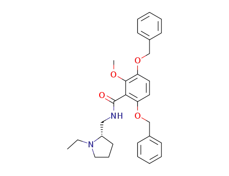 Molecular Structure of 101460-68-8 ((S)-3,6-Bis(benzyloxy)-N-<(1-ethyl-2-pyrrolidinyl)methyl>-2-methoxybenzamide)