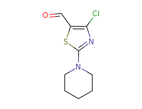 Molecular Structure of 139670-00-1 (4-CHLORO-2-(1-PIPERIDINO)-5-THIAZOLECARBOXALDEHYDE)