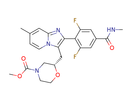 1621164-74-6,methyl (S)-2-((2-(2,6-difluoro-4-(4-methylcarbamoyl)phenyl)-7-methylimidazo[1,2-a]pyridin-3-yl)methyl)morpholine-4-carboxylate,methyl (S)-2-((2-(2,6-difluoro-4-(4-methylcarbamoyl)phenyl)-7-methylimidazo[1,2-a]pyridin-3-yl)methyl)morpholine-4-carboxylate