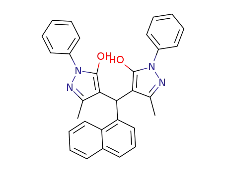 Molecular Structure of 1433750-55-0 (4,4'-(naphthalen-1-ylmethanediyl)bis(3-methyl-1-phenyl-1H-pyrazol-5-ol))