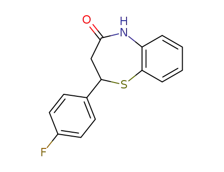 Molecular Structure of 141944-00-5 (1,5-Benzothiazepin-4(5H)-one, 2-(4-fluorophenyl)-2,3-dihydro-)