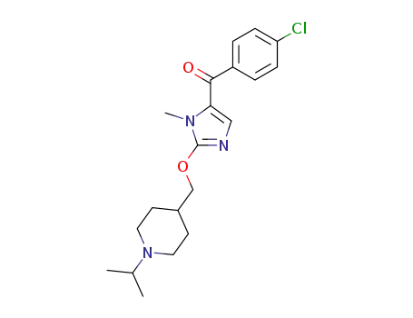 Molecular Structure of 465615-69-4 (Methanone,
(4-chlorophenyl)[1-methyl-2-[[1-(1-methylethyl)-4-piperidinyl]methoxy]-1
H-imidazol-5-yl]-)