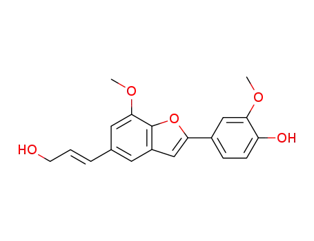Molecular Structure of 156398-61-7 (Phenol,4-[5-[(1E)-3-hydroxy-1-propen-1-yl]-7-methoxy-2-benzofuranyl]-2-methoxy-)