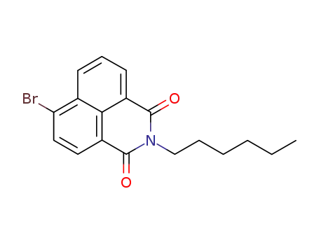 Molecular Structure of 101721-89-5 (6-bromo-2-hexyl-1H-benzo[de]isoquinoline-1,3 (2H)-dione)