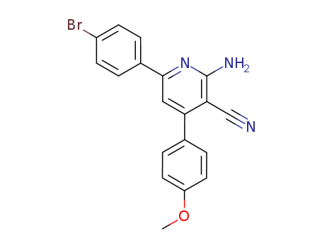 Molecular Structure of 126202-92-4 (3-Pyridinecarbonitrile,
2-amino-6-(4-bromophenyl)-4-(4-methoxyphenyl)-)