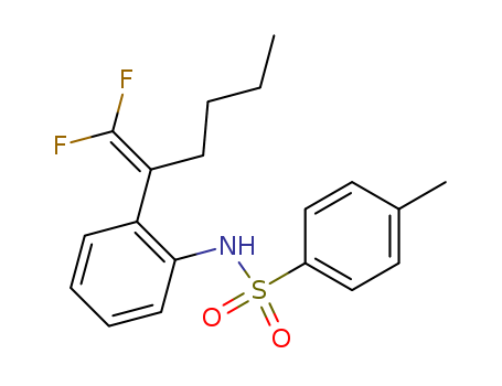 Molecular Structure of 195734-33-9 (Benzenesulfonamide,
N-[2-[1-(difluoromethylene)pentyl]phenyl]-4-methyl-)