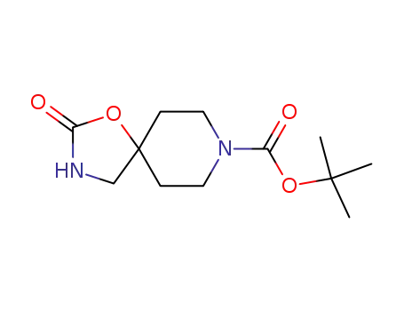 Molecular Structure of 169206-55-7 (tert-Butyl 2-oxo-1-oxa-3,8-diazaspiro[4.5]decane-8-carboxylate)