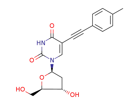 Molecular Structure of 376367-55-4 (Uridine, 2'-deoxy-5-[(4-methylphenyl)ethynyl]-)