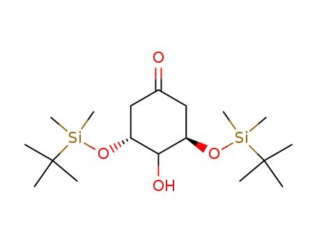 Molecular Structure of 141404-08-2 (Cyclohexanone, 3,5-bis[[(1,1-dimethylethyl)dimethylsilyl]oxy]-4-hydroxy-, (3R, 5R))