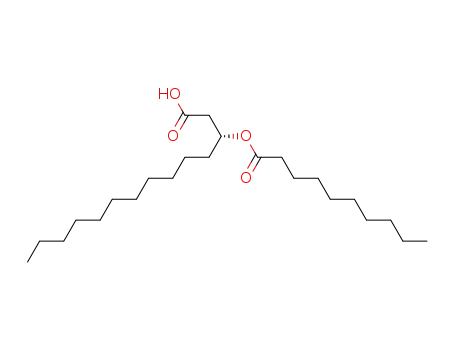 Molecular Structure of 122105-45-7 (Tetradecanoic acid, 3-[(1-oxodecyl)oxy]-, (3R)-)