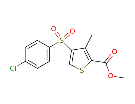 Molecular Structure of 175137-60-7 (METHYL 4-[(4-CHLOROPHENYL)SULFONYL]-3-METHYLTHIOPHENE-2-CARBOXYLATE)