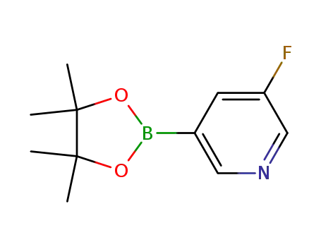 Molecular Structure of 719268-92-5 (3-FLUORO-5-(4,4,5,5-TETRAMETHYL-[1,3,2]DIOXABOROLAN-2-YL)PYRIDINE)