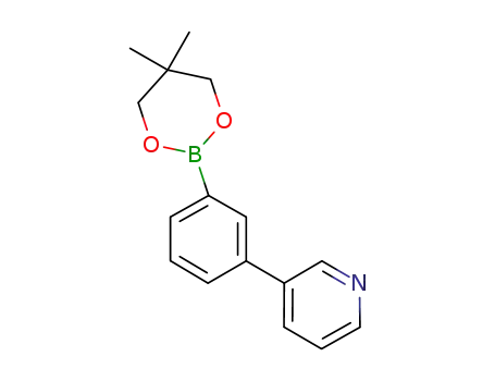 Molecular Structure of 375858-04-1 (Pyridine, 3-[3-(5,5-dimethyl-1,3,2-dioxaborinan-2-yl)phenyl]-)