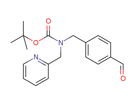 Molecular Structure of 298181-91-6 (4-[[N-(tert-butoxycarbonyl)-N-(2-pyridinylmethyl)amino]methyl]benzylaldehyde)