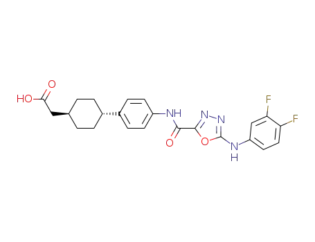 trans-4-[4-[[[5-[(3,4-Difluorophenyl)amino]-1,3,4-oxadiazol-2-yl]carbonyl]amino]phenyl]cyclohexaneacetic acid