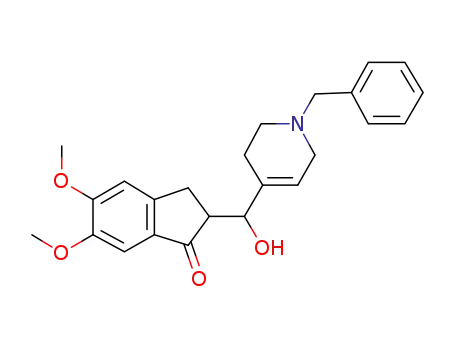 Molecular Structure of 923571-19-1 (2-((1-benzyl-1,2,3,6-tetrahydropyridin-4-yl)(hydroxy)methyl)-5,6-dimethoxy-2,3-dihydro-1H-inden-1-one)