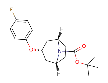 Molecular Structure of 652148-01-1 (8-Azabicyclo[3.2.1]octane-8-carboxylic acid, 3-(4-fluorophenoxy)-,
1,1-dimethylethyl ester, (3-endo)-)