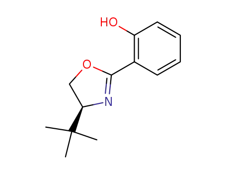 Molecular Structure of 135948-04-8 (Phenol, 2-[4-(1,1-dimethylethyl)-4,5-dihydro-2-oxazolyl]-, (S)-)
