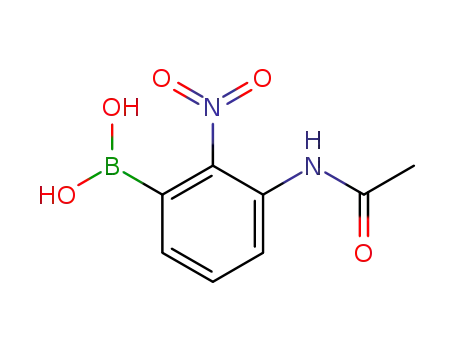Molecular Structure of 78887-38-4 ((3-ACETAMIDO-2-NITRO)BENZENEBORONIC ACID)