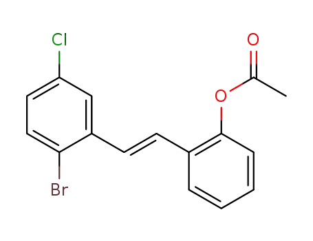 Molecular Structure of 1000890-01-6 ((E)-2-Acetoxy-2’-bromo-5’-chlorostilbene)