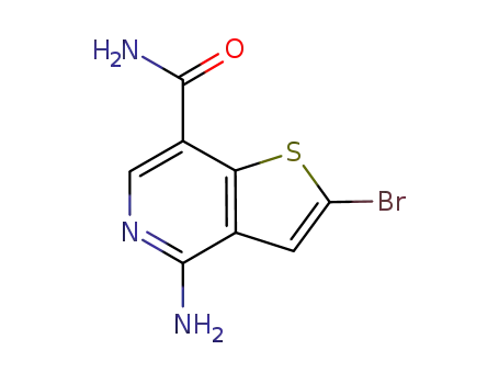 Molecular Structure of 690635-45-1 (4-aMino-2-broMo-thieno[3,2-c]pyridine-7-carboxylic acid aMide)