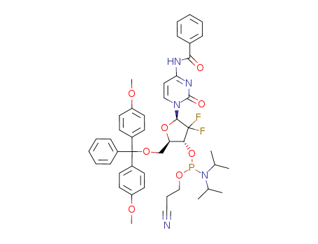 5'-O-(4,4'-dimethoxytrityl)-3'-O-(2-cyanoethyl-N,N'-diisopropylphosphoramidite)-N<SUP>4</SUP>-benzoyl-2'-deoxy-2',2'-difluorocytidine