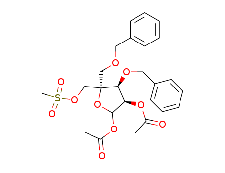 4-C-[(Phenylmethoxy)methyl]-3-O-(phenylmethyl)-L-lyxofuranose 1,2-diacetate 5-methanesulfonate