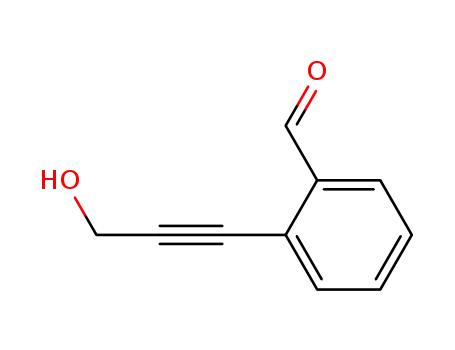 Molecular Structure of 396717-19-4 (Benzaldehyde, 2-(3-hydroxy-1-propynyl)- (9CI))