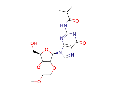 Molecular Structure of 440327-50-4 (Guanosine, 2'-O-(2-methoxyethyl)-N-(2-methyl-1-oxopropyl)-)