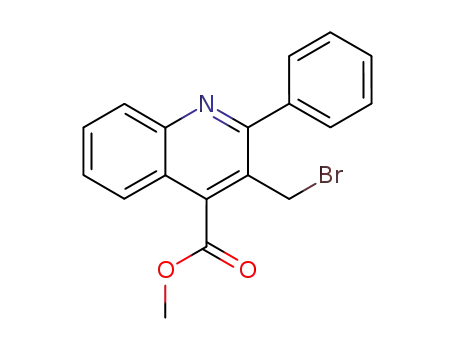 Molecular Structure of 272104-64-0 (4-Quinolinecarboxylic acid, 3-(bromomethyl)-2-phenyl-, methyl ester)
