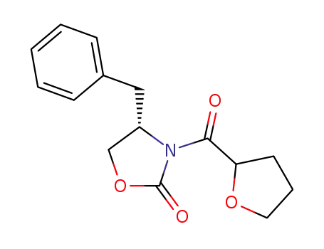 Molecular Structure of 784149-88-8 (2-Oxazolidinone, 4-(phenylmethyl)-3-[(tetrahydro-2-furanyl)carbonyl]-,
(4S)-)