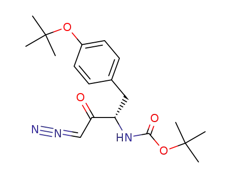Molecular Structure of 507276-76-8 (Carbamic acid,
[(1S)-3-diazo-1-[[4-(1,1-dimethylethoxy)phenyl]methyl]-2-oxopropyl]-,
1,1-dimethylethyl ester)