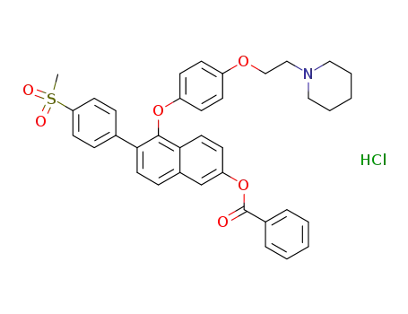 2-Naphthalenol,
6-[4-(methylsulfonyl)phenyl]-5-[4-[2-(1-piperidinyl)ethoxy]phenoxy]-,
benzoate (ester), hydrochloride