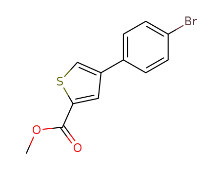 Molecular Structure of 26137-07-5 (METHYL 4-(4-BROMOPHENYL)THIOPHENE-2-CARBOXYLATE)