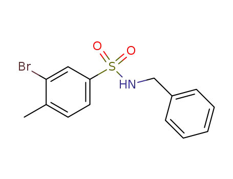 Molecular Structure of 850429-67-3 (N-BENZYL 3-BROMO-4-METHYLBENZENESULFONAMIDE)