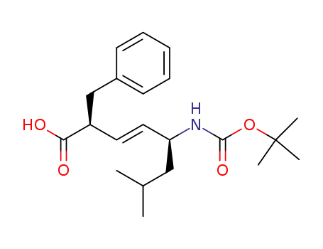 Molecular Structure of 109065-09-0 ((2S,5S,E)-2-benzyl-5-((tert-butoxycarbonyl)amino)-7-methyloct-3-enoic acid)