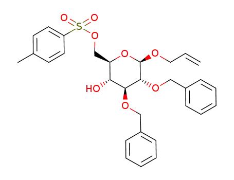 Molecular Structure of 760178-19-6 (1-O-allyl-2,3-di-O-benzyl-6-O-tosyl-β-D-glucose)