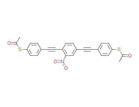 Molecular Structure of 440369-65-3 (Ethanethioic acid,
S,S'-[(2-nitro-1,4-phenylene)bis(2,1-ethynediyl-4,1-phenylene)] ester)
