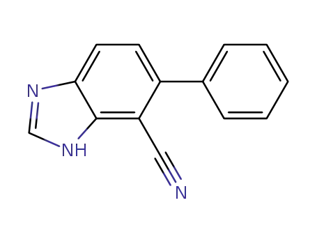 Molecular Structure of 870485-68-0 (1H-Benzimidazole-4-carbonitrile, 5-phenyl-)
