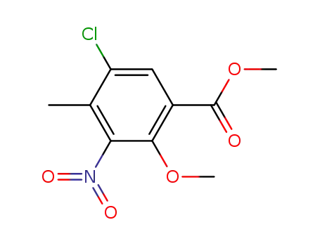 Molecular Structure of 907190-25-4 (Benzoic acid, 5-chloro-2-methoxy-4-methyl-3-nitro-, methyl ester)