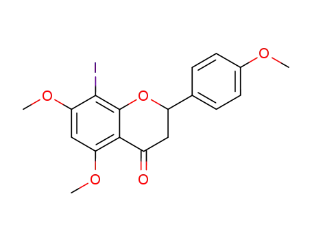4H-1-Benzopyran-4-one,
2,3-dihydro-8-iodo-5,7-dimethoxy-2-(4-methoxyphenyl)-