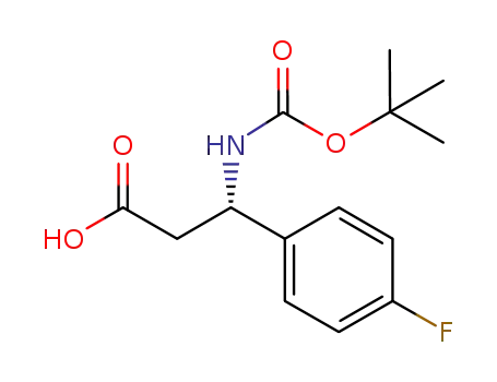 Molecular Structure of 479064-88-5 (BOC-(S)-3-AMINO-3-(4-FLUORO-PHENYL)-PROPIONIC ACID)