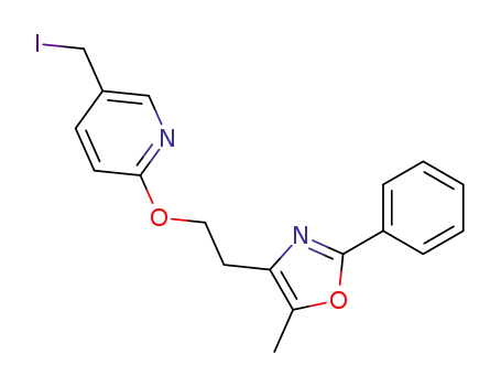 Molecular Structure of 784149-40-2 (Pyridine, 5-(iodomethyl)-2-[2-(5-methyl-2-phenyl-4-oxazolyl)ethoxy]-)