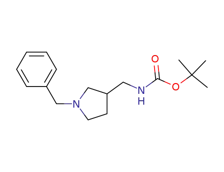 Molecular Structure of 155497-10-2 (1-Benzyl-3-Boc-aminomethylpyrrolidine)