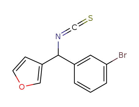 Molecular Structure of 960389-55-3 (3-[(3-Bromophenyl)(isothiocyanato)methyl]furan)